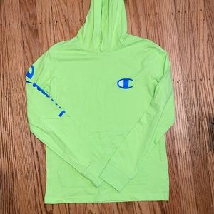Champion neon hooded long sleeve size medium
